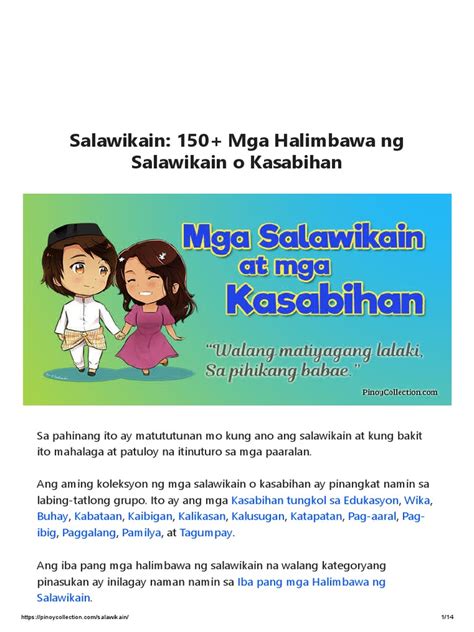 Salawikain o Kasabihan Salawikain: 150+ Mga Halimbawa ng.